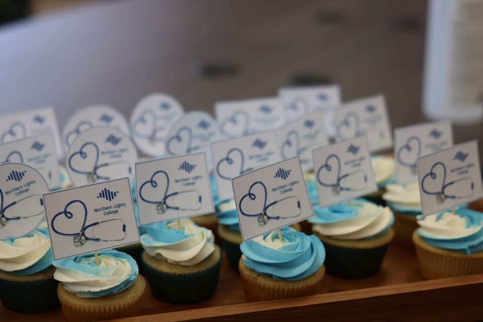 cupcakes with stethoscope images on them