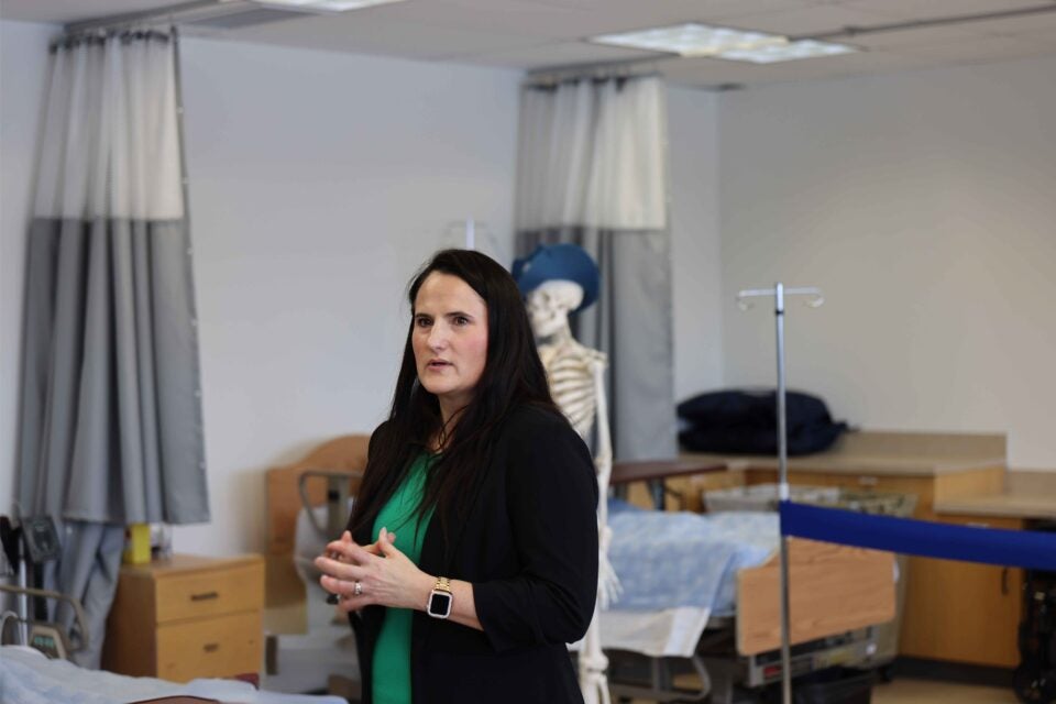 Nicole Dahlen addresses the crowd