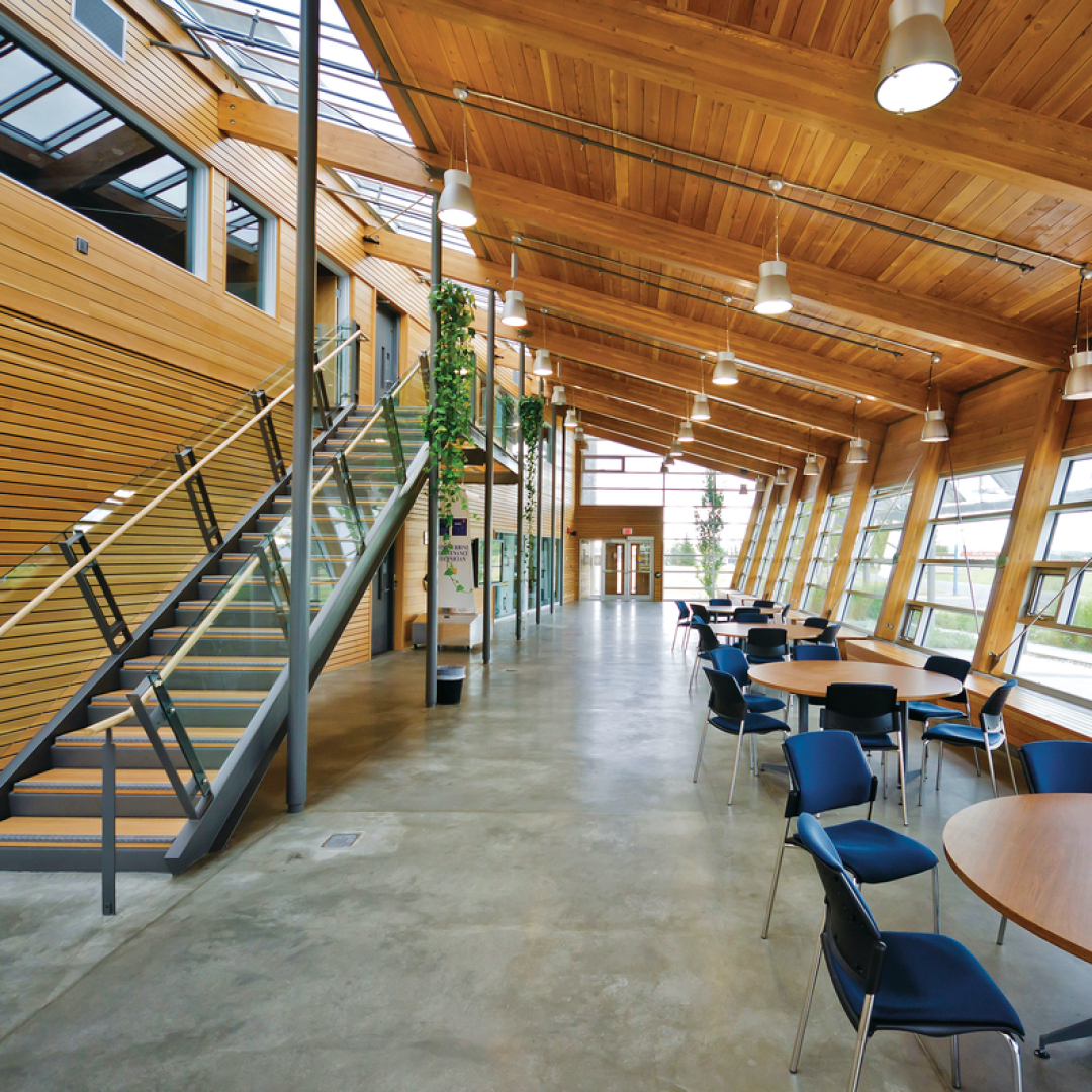 interior of an NLC building with seating areas