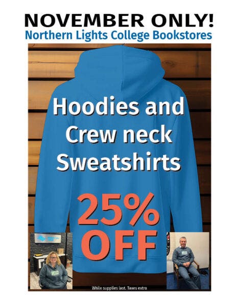 Northern Lights College sweatshirt sale