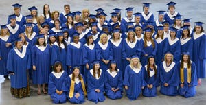Graduates assembled for a group photo at
Convocation ceremonies on June 15.