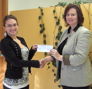 Kathy Handley, NLC Campus Administrator, (right) with Tara Good, Talisman Aboriginal New Student Award recipient.