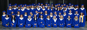 The graduating class gathered for the traditional group photo prior to Convocation ceremonies at the Dawson Creek Campus.