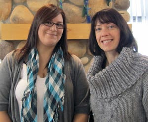 Canbriam Energy Aboriginal New Student Award, presented to Janine Napolean (left) by Canbriam’s Donna Phillips.
